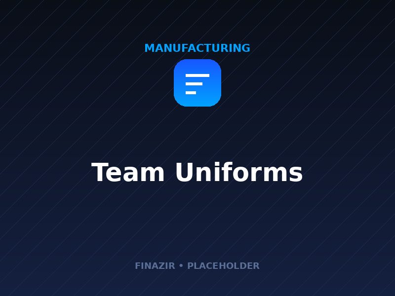 Team Uniforms manufacturing by Finazir